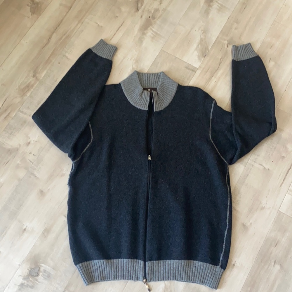 Toscano zip up wool sweater